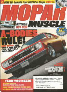 MOPAR MUSCLE 2008 JUNE - A-BODIES Spcl, WICKED HEMI & SMALL BLOCKS 